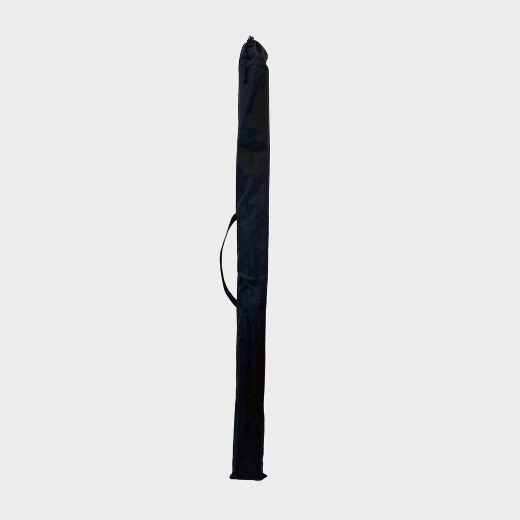 The wheel arch shelf folded flat and packed into its carry bag, sized to fit a pole carrier